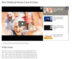 Non-Medical Home Care Business Training Archive